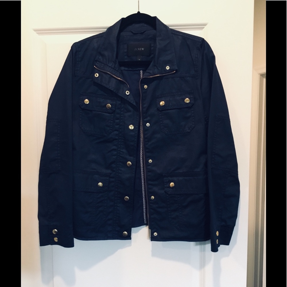 NWOT J.Crew Navy Blue Jacket With Gold